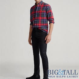 大きいサイズのラルフローレン／BIG & TALL : Classic Fit Plaid Oxford Shirt