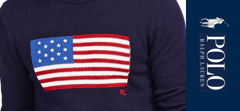 ポロラルフローレン／Polo Ralph Lauren : Flag Cotton Crewneck Sweater