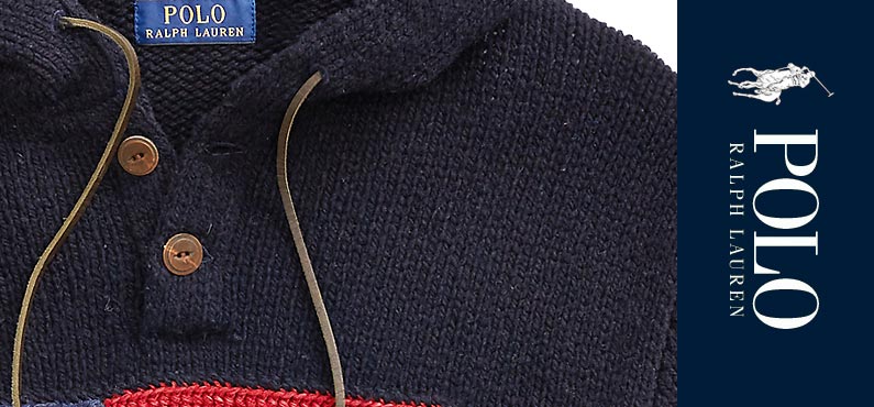 ポロラルフローレン／Polo Ralph Lauren : Flag Wool-Blend Hooded Sweater