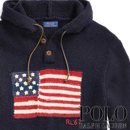 ポロラルフローレン／Polo Ralph Lauren : Flag Wool-Blend Hooded Sweater