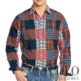 ポロラルフローレン／Polo Ralph Lauren : Patchwork Plaid Oxford Shirt