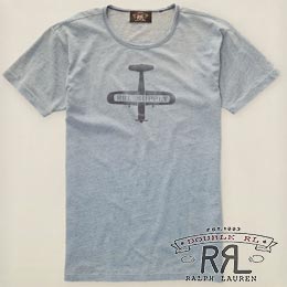 RRL／ダブルアールエル : Indigo Cotton Graphic T-Shirt