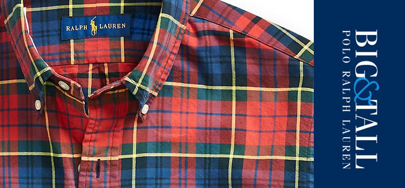  ラルフローレン／大きいサイズ : Classic Fit Plaid Oxford Shirt