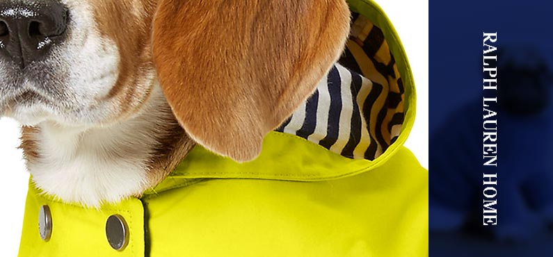 ラルフローレン ドッグウェア 犬用 Ralph Lauren Home フードドッグレインコート Hooded Dog Raincoat 犬 用コート 軽量コットン フード アメリカラルフローレンお取り寄せ 大きいサイズ対応