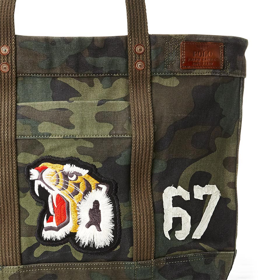 ポロラルフローレン Polo キャンバスカモトートバッグ Canvas Camo Tote Bag キャンバス 迷彩 タイガー トートバッグ アメリカラルフローレンお取り寄せ 大きいサイズ対応