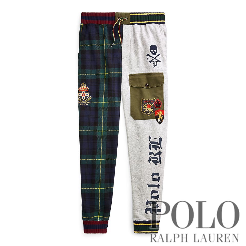 polo patchwork fleece jogger