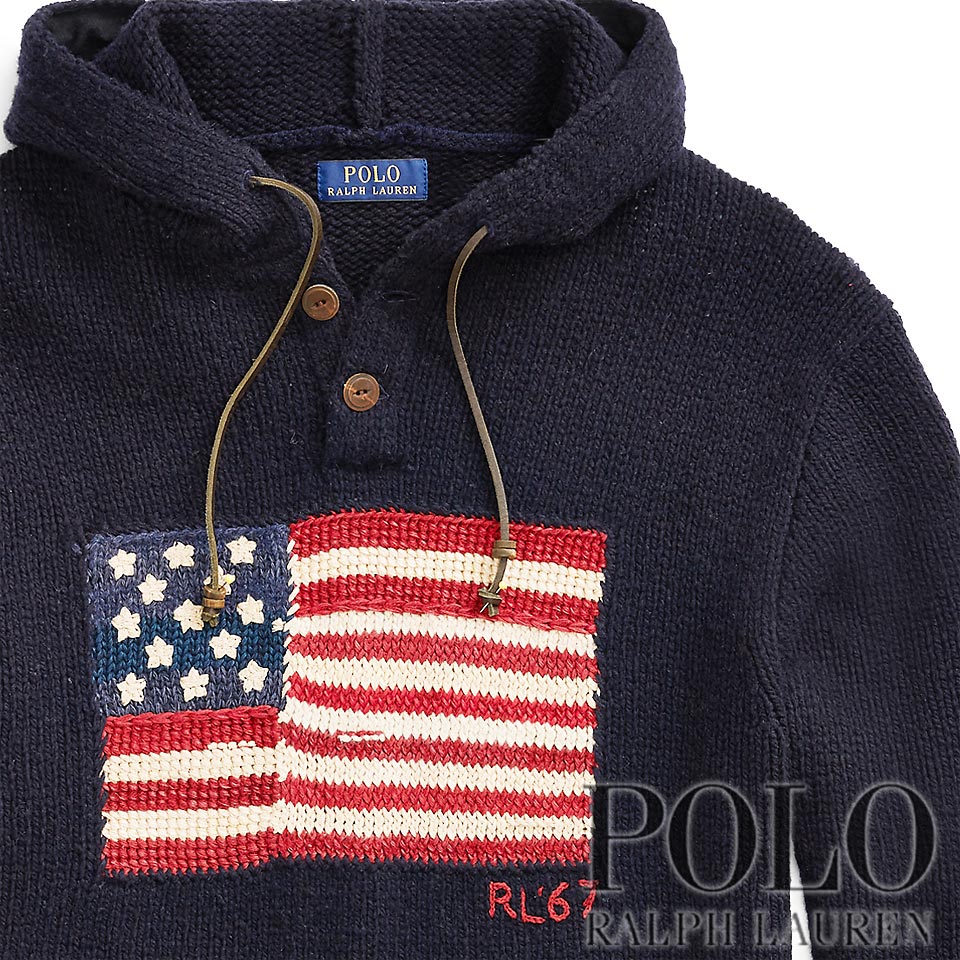 ポロラルフローレン／Polo : フラッグウールブレンドフードセーター／Flag Wool-Blend Hooded Sweater [ウール