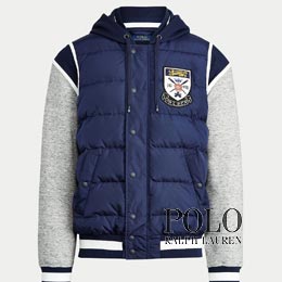 polo paneled down hoodie