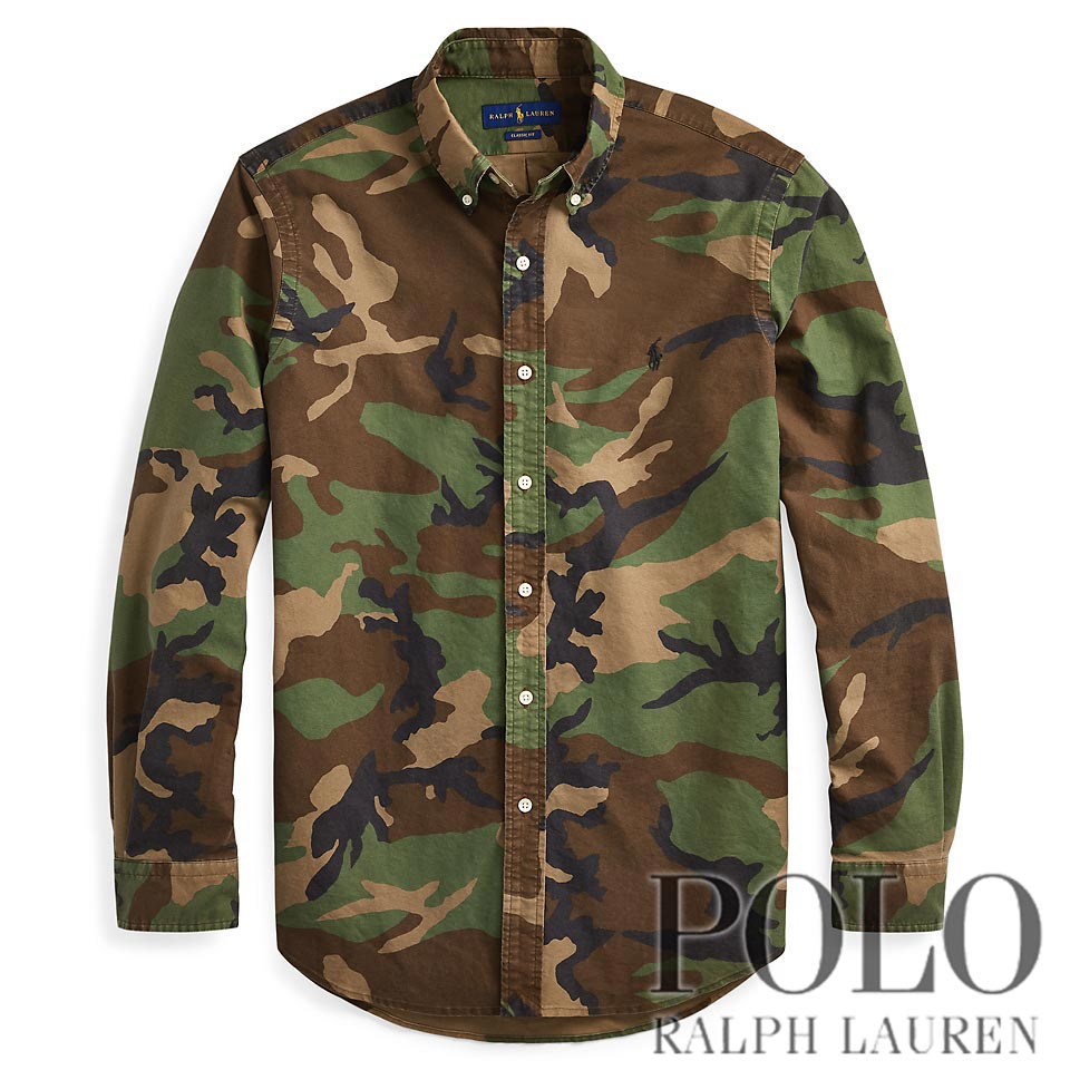 classic fit camo oxford shirt