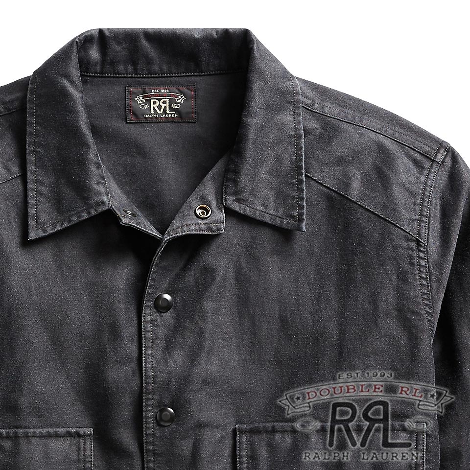 RRL／ダブルアールエル : エンブロイダーオーバーシャツ／Embroidered Overshirt [コットンリネンサテン／バイカー刺繍
